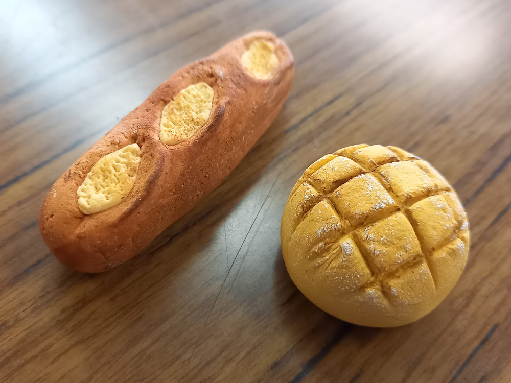 ねんどで作ったパン：バタール・メロンパン